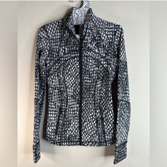 Lululemon Define Jacket Luxtreme Tectonic Jacquard White Black size 4 NWOT - Picture 1 of 6